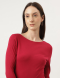 Fitted Slash Neck Tee