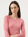 Fitted Slash Neck Tee