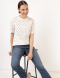 Pure Cotton Printed Round Neck T-Shirt