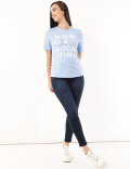 Pure Cotton Printed Crew Neck T-Shirt