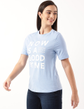 Pure Cotton Printed Crew Neck T-Shirt