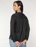 Mandarin Neck Stripes Shirt