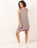 Pure Lyocell Plain Boat Neck Dress
