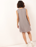 Pure Lyocell Plain Boat Neck Dress