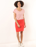 Pure Cotton Striped Round Neck Jersey Dress