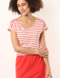 Pure Cotton Striped Round Neck Jersey Dress