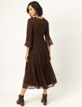 Viscose Mix Embellished Round Neck Dress