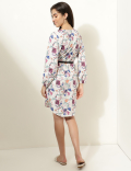 Pure Cotton Floral Print Mini Shift Dress