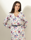 Pure Cotton Floral Print Mini Shift Dress