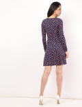 Viscose Mix Printed V-Neck Dress