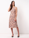 Printed Back Tie Dress