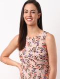 Printed Back Tie Dress