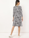 Viscose Mix Floral Round Neck Dress