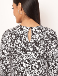 Viscose Mix Floral Round Neck Dress