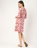 Viscose Mix Printed Round Neck Dress