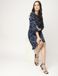 Viscose Mix Printed Round Neck Dress