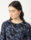 Viscose Mix Printed Round Neck Dress