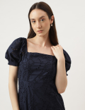 Cutwork Off Shoulder Dress With Slit