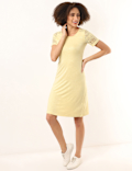 Viscose Mix Lace Patterned Round Neck Dress