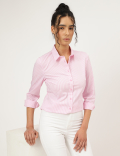 Striped Spread Collar Shirt