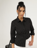 Striped Spread Collar Shirt