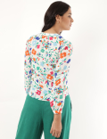 Floral Mandarin Collar Top