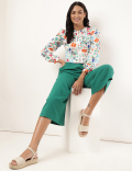 Floral Mandarin Collar Top