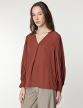Plain Mandarin Collar Blouse