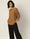 Pure Viscose Printed Keyhole Neck Top