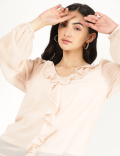 Embroidered V-Neck Top