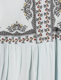 Pure Viscose Embroidery Keyhole Neck Blouse