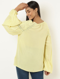 Pure Viscose Embroidered Keyhole Neck Tunic