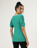 Neckline Linen Blouse