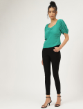 Neckline Linen Blouse