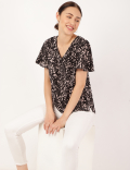 Printed V-Neck Top