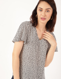 Printed V-Neck Top