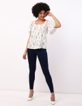 Smocked Print Top