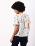 Smocked Print Top