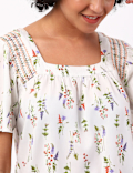 Smocked Print Top