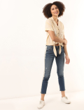 Pure Viscose Embroidery Revere Shirt