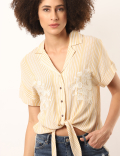 Pure Viscose Embroidery Revere Shirt