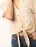 Pure Viscose Embroidery Revere Shirt