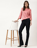 Plain Round Neck Blouson Top