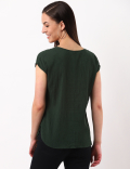 Textured Shoulder Rushed Top