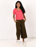 Pure Viscose Plain Keyhole Neck Top