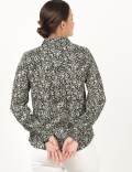 Printed Spread Collar Blouse