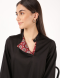Satin Mandarin Collar Top