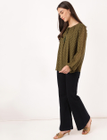 Viscose Mix Printed Tie-up Blouse