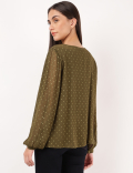 Viscose Mix Printed Tie-up Blouse