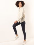 Pure Linen Plain Spread Collar Shirt